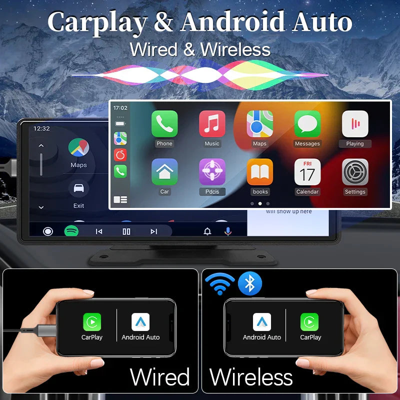 Universal Wireless apple Carplay and Android Auto Car Screen